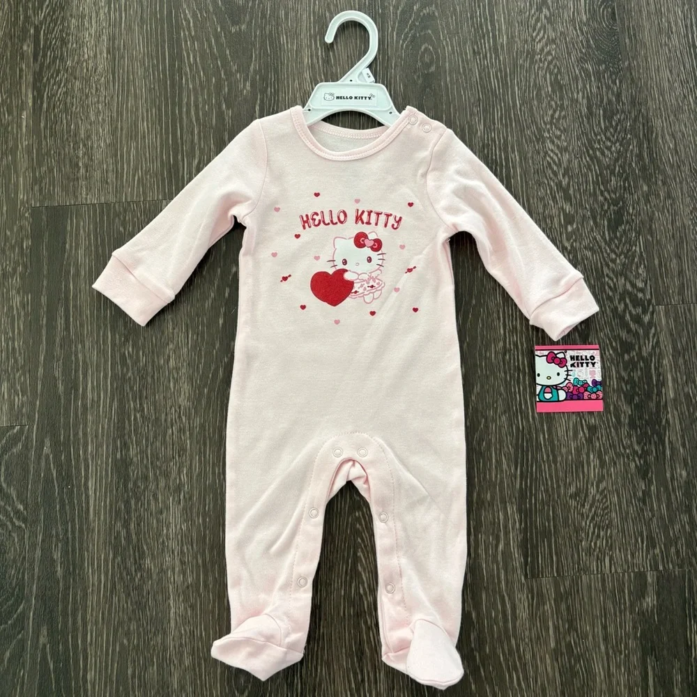 Hello Kitty Pink Valentine’s Baby Girl Sleeper